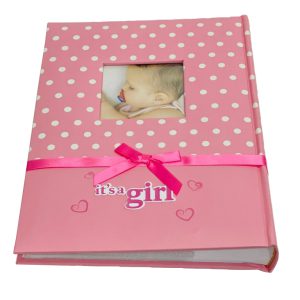 אלבום תמונות ראשון לתינוק ל- 300 תמונות - נקודות-בנות