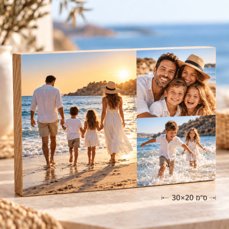 Premium smooth-print wooden photo block