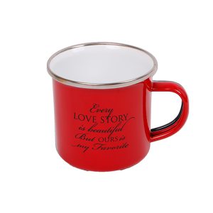 הדפסה על ספל אמייל - אדום