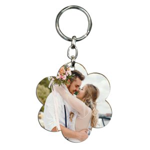 הדפסה על מחזיק מפתחות פרח צד אחד