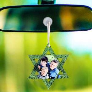 מתלה לרכב מעץ מגן דוד