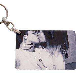 מחזיקי מפתחות מעץ בהדפסה אישית - מלבן, צד אחד