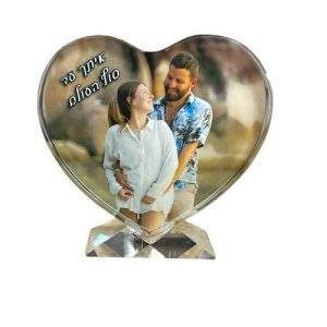 בלוק זכוכית קריסטל לב