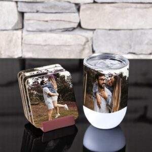 סט מתנה לגבר: כוס תרמית מאג ותחתיות לכוסות