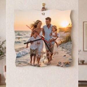 שעון עץ בעיצוב אישי - הדפסה על שעון