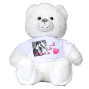 הדפסה על דובי מחייך - לבן, 36