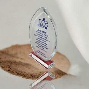 מגן הוקרה זכוכית קריטסל דגם טיפה יהלום