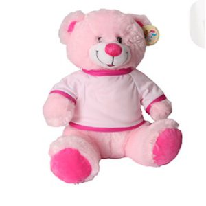 הדפסה על דובי מחייך - ורוד, 28