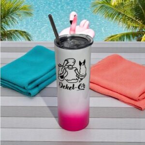 כוס תרמית עם קש זרחני | 600 מ"ל