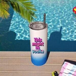 כוס תרמית עם סטייל  | 600 מ"ל | עם קש