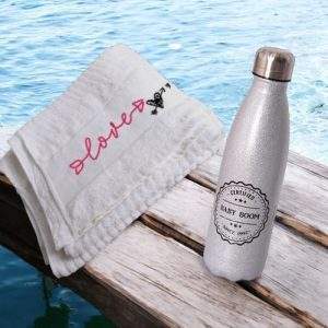 סט מתנה לאישה: מגבת ובקבוק תרמי באולינג