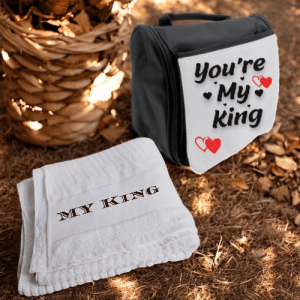 סט מתנה לגבר: תיק רחצה ומגבת רחצה