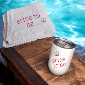 סט מתנה לאישה | מגבת רחצה וכוס יין תרמית