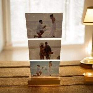 מסגרת מוארת זכוכית אקרילית 3 תמונות רוחב