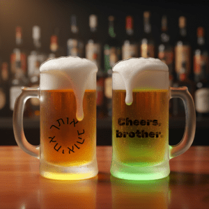 הדפסה על כוס בירה פרוסטי