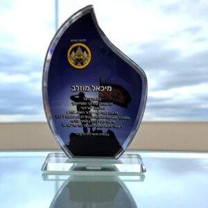 מגן הוקרה זכוכית קריסטל לחיילים בלבד