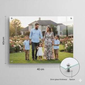 הדפסה על זכוכית לתלייה גודל 30X40 ס"מ