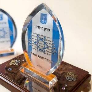 מגן הוקרה זכוכית קריסטל מחיר לחיילים